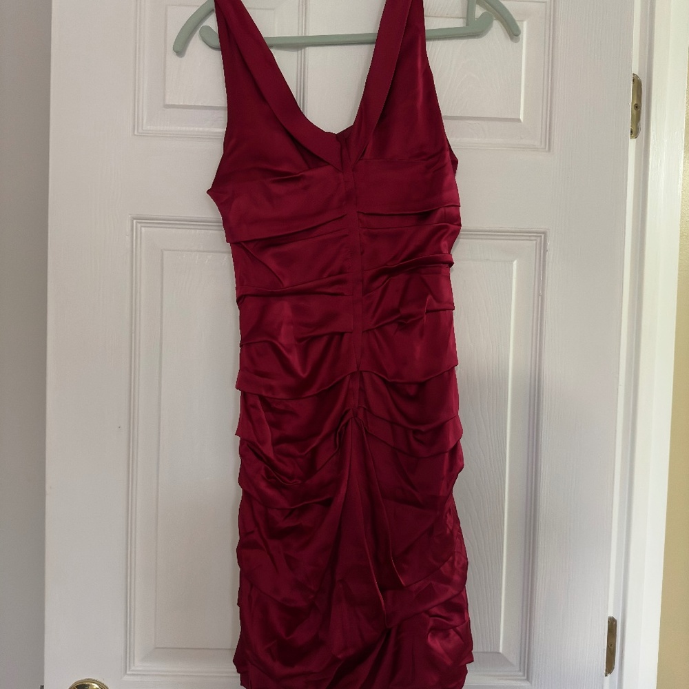 SEXY RED SATIN DRESS EXPRESS
